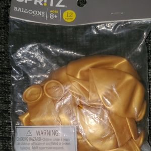 Pack Of 12 Gold Balloons,choking Hazzard